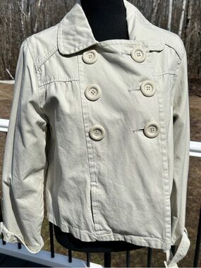 No Boundaries Cream Double-Breasted Trench Jacket